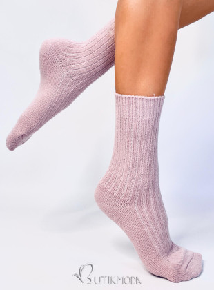 Rózsaszínű meleg női zokni