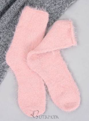 Női meleg zokni - bézs/fehér/rózsaszínű