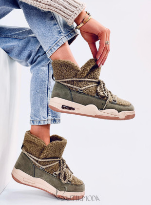 Sneakers stílusú hótaposó - khaki színű