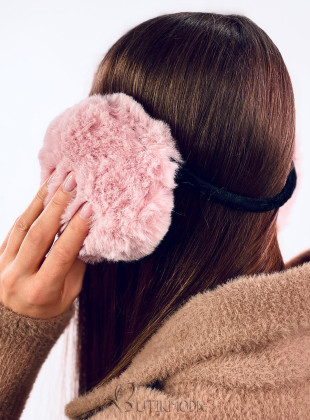 Rózsaszínű téli szőrmés fülvédő