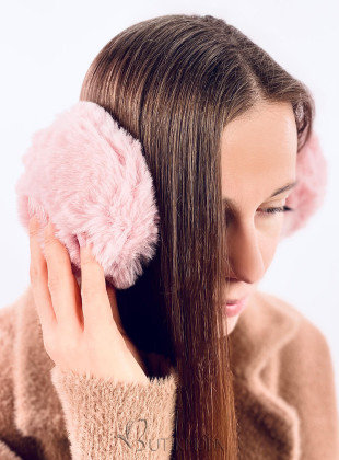 Rózsaszínű téli szőrmés fülvédő