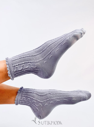 Levandulaszínű női zokni fodorral