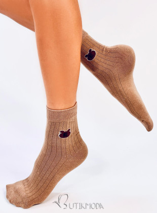 Kávébarna színű női zokni TEDDY