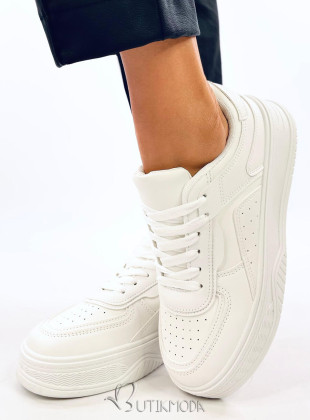 Fehér színű öko bőrből készült tornacipő
