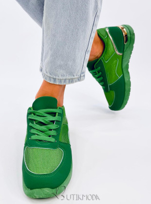 Zöld színű könnyű női tornacipő