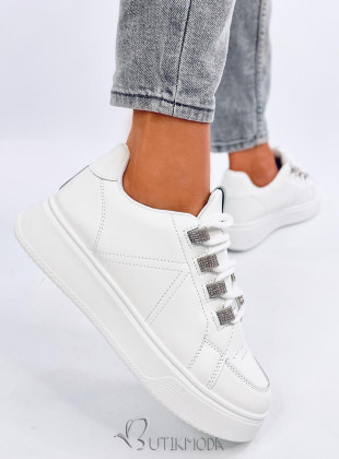 Fehér színű tornacipő vastag fűzővel