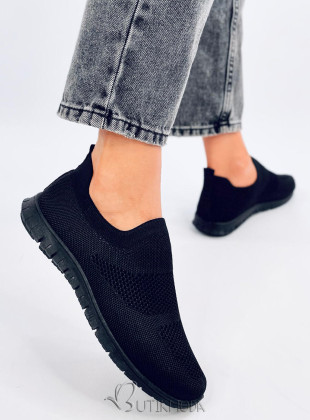 Fekete színű fűző nélküli tornacipő