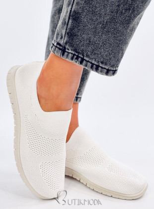 Fehér színű fűző nélküli tornacipő