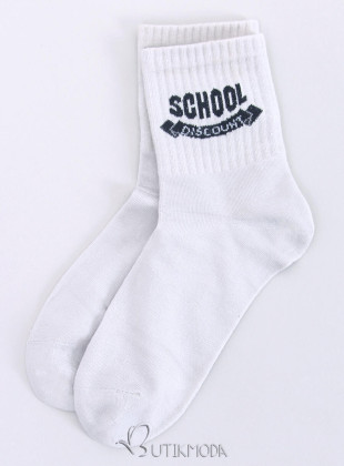 Szürke színű pamut zokni SCHOOL