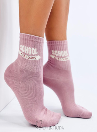 Rózsa színű pamut zokni SCHOOL