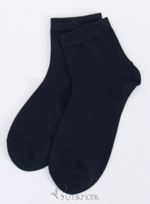 Fekete színű sima, minta nélküli zokni