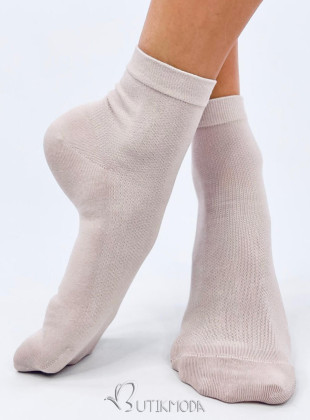 Világos rózsaszínű sima, minta nélküli zokni
