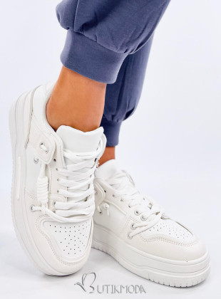 Fehér színű tornacipő magasabb talppal