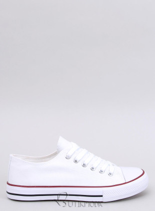 Alacsony vászon tornacipő - fehér színű