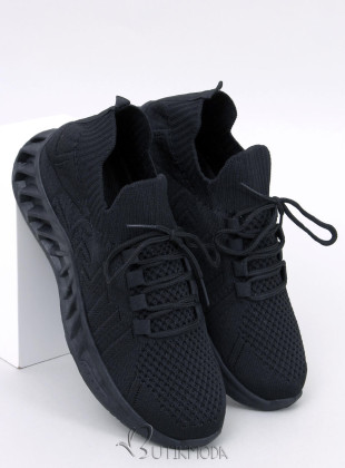 Elasztikus anyagból készült tornacipő - fekete színű