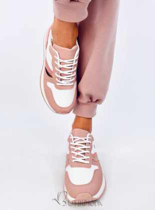 Fémes részletekkel díszített tornacipő - rózsaszínű