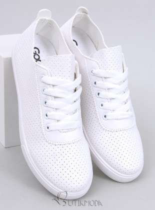 Perforált tornacipő - fehér színű