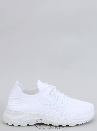 Fehér színű elasztikus tornacipő