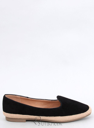 Fekete színű öko velúr espadrilles cipő