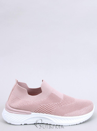 Rózsaszínű tornacipő elasztikus felülettel