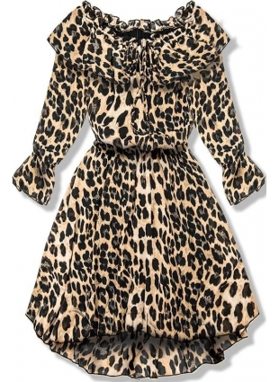 Barna színű ruha leopárd mintával