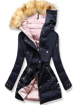 Kék és rózsaszínű kifordítható kabát