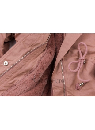 Parka kabát meleg béléssel - vintage-rószaszínű
