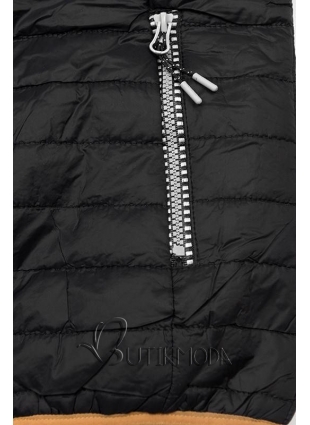 Fekete és szürke színű steppelt dzseki