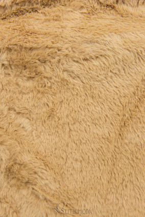 Camel barna színű téli parka műszőrmével