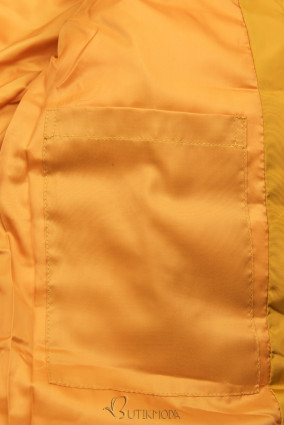 Sáfránysárga színű steppelt téli kabát