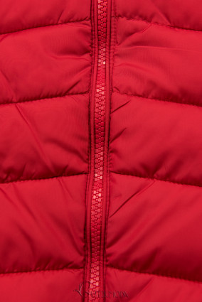 Átmeneti steppelt kabát - piros színű
