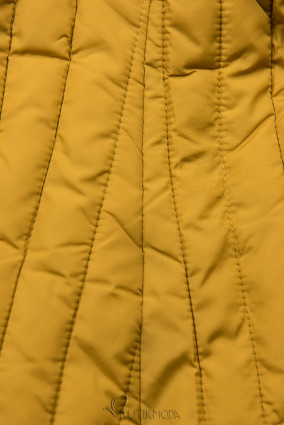 Átmeneti steppelt kabát - sárga színű
