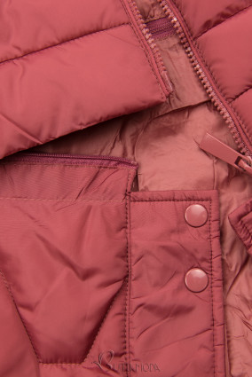 Vintage-rózsaszínű kombinált kabát