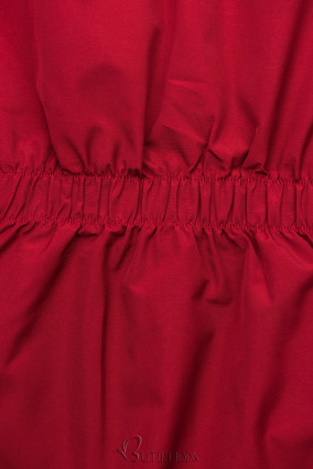 Piros színű kifordítható kabát pepita mintával