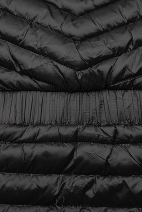 Fekete színű dzseki rugalmas derékpánttal