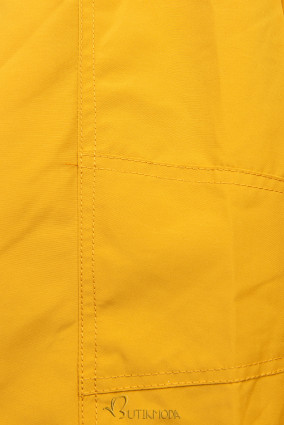 Átmeneti mintás kifordítható parka - sárga színű