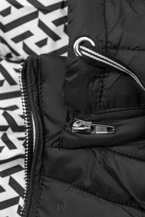 Fekete színű könnyű kifordítható dzseki