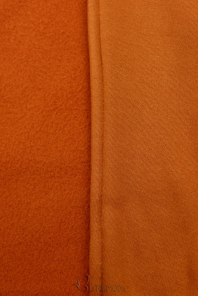 Terrakotta színű hosszű felső aszimmetrikus cipzárral