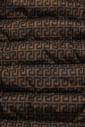 Tégla és barna színű steppelt kifordítható kabát