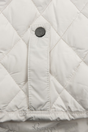 Fehér színű átmeneti steppelt kabát