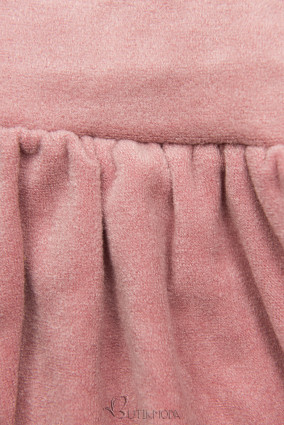 Világos rózsaszínű rövid ruha csipkével