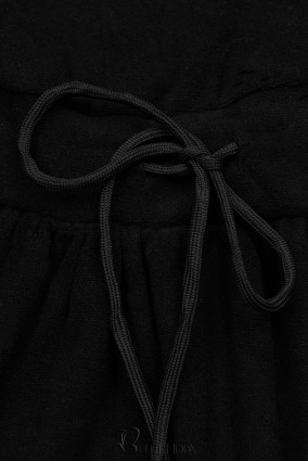 Fekete színű rövid ruha csipkével