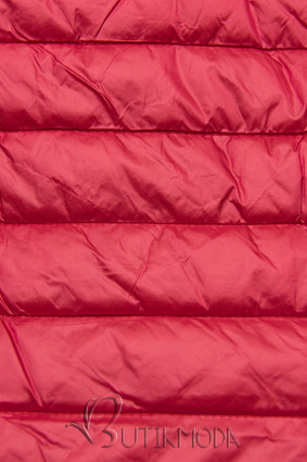Piros színű steppelt dzseki színes béléssel