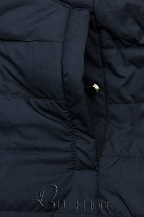 Kifordítható kabát behúzással - bézs és kék színű