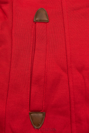 Piros színű felső formázott derékkal
