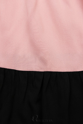 Fehér, fekete és rózsaszínű nyári viszkóz ruha