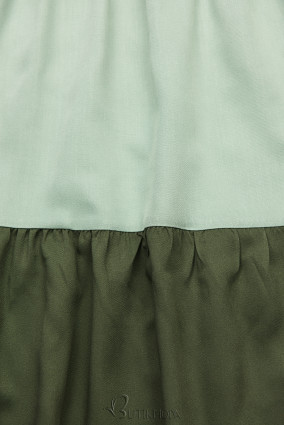 Fehér, mentazöld és zöld színű nyári viszkóz ruha