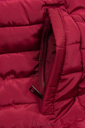 Borvörös színű steppelt kabát az őszi/téli szezonra