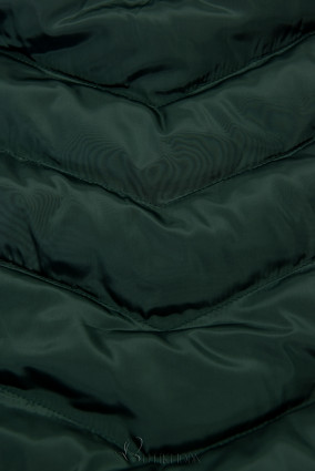 Sötétzöld színű steppelt kabát az őszi/téli szezonra
