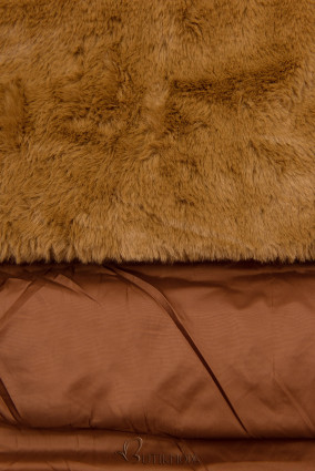 Extra meleg hosszú téli kabát - barna színű